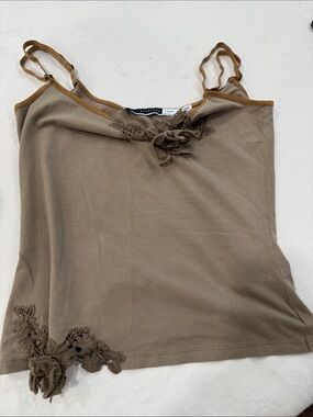 Sportmax Brown Lace-Appliqué Camisole